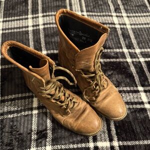 Laredo Brown Leather Lace-Up Boots